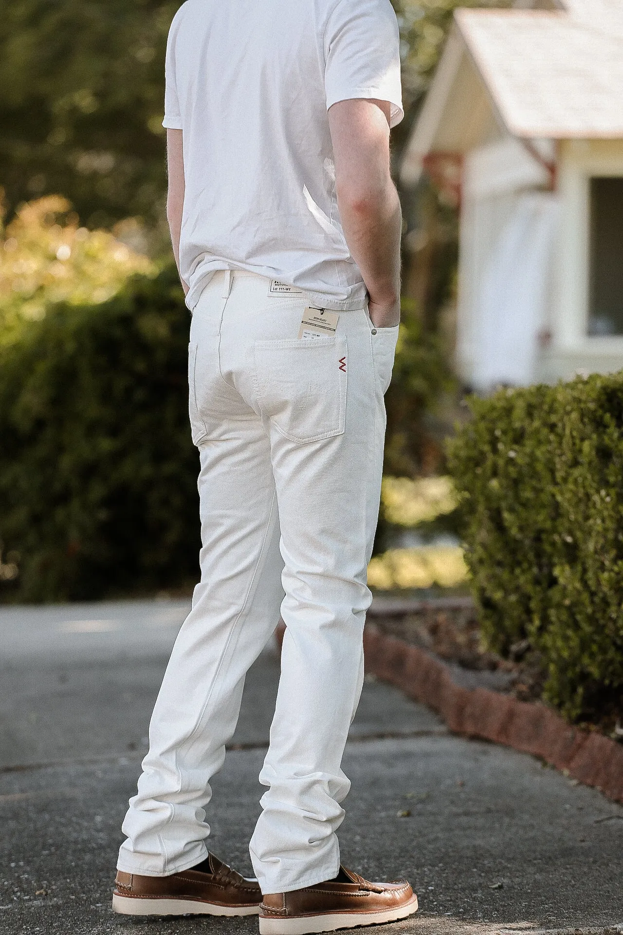 13.5oz Denim Slim Tapered Cut Jeans - White IH-777-WT
