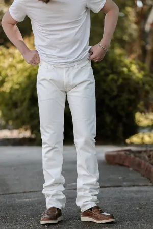 13.5oz Denim Slim Tapered Cut Jeans - White IH-777-WT