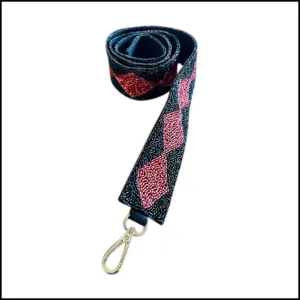 Argyle Beaded Strap Black and Red