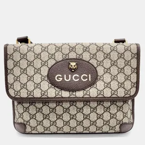 Beige GG Supreme Canvas Messenger Bag