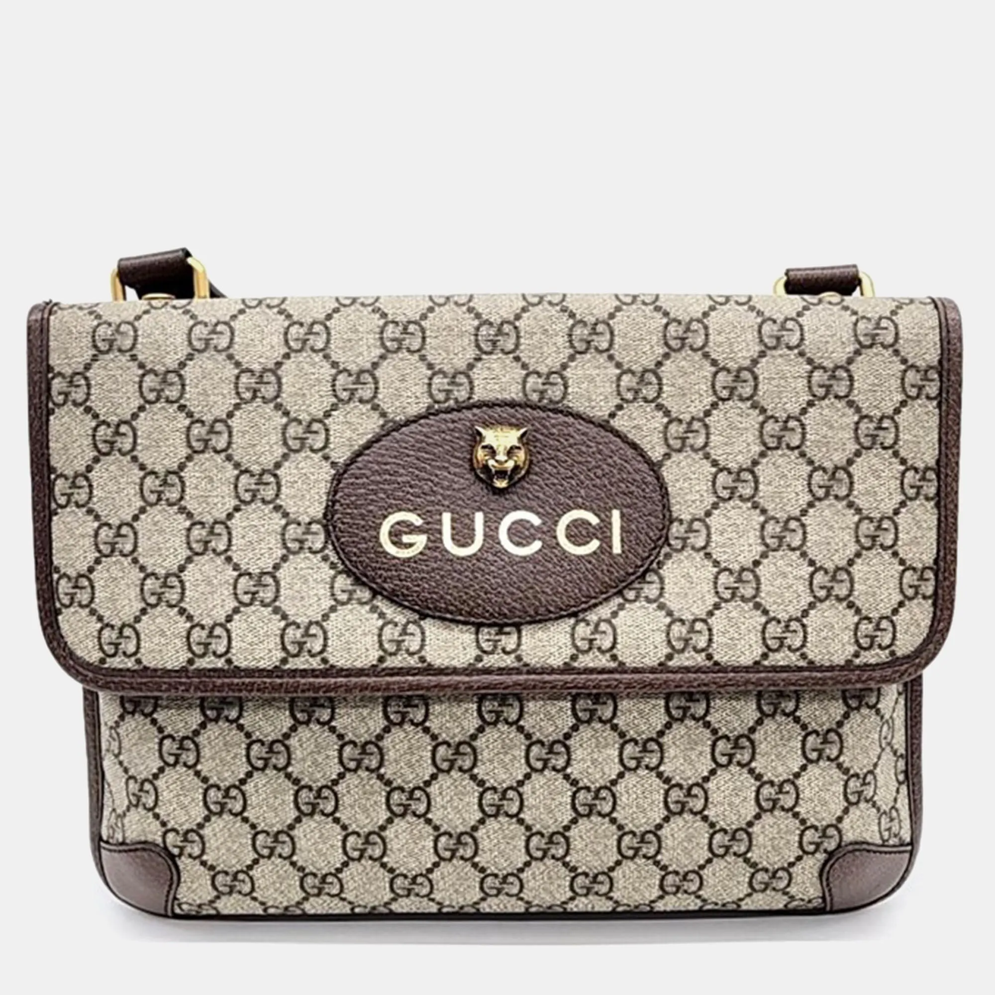 Beige GG Supreme Canvas Messenger Bag
