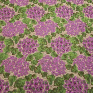 Black, Fuchsia and Green Floral Embroidered Tulle Fabric
