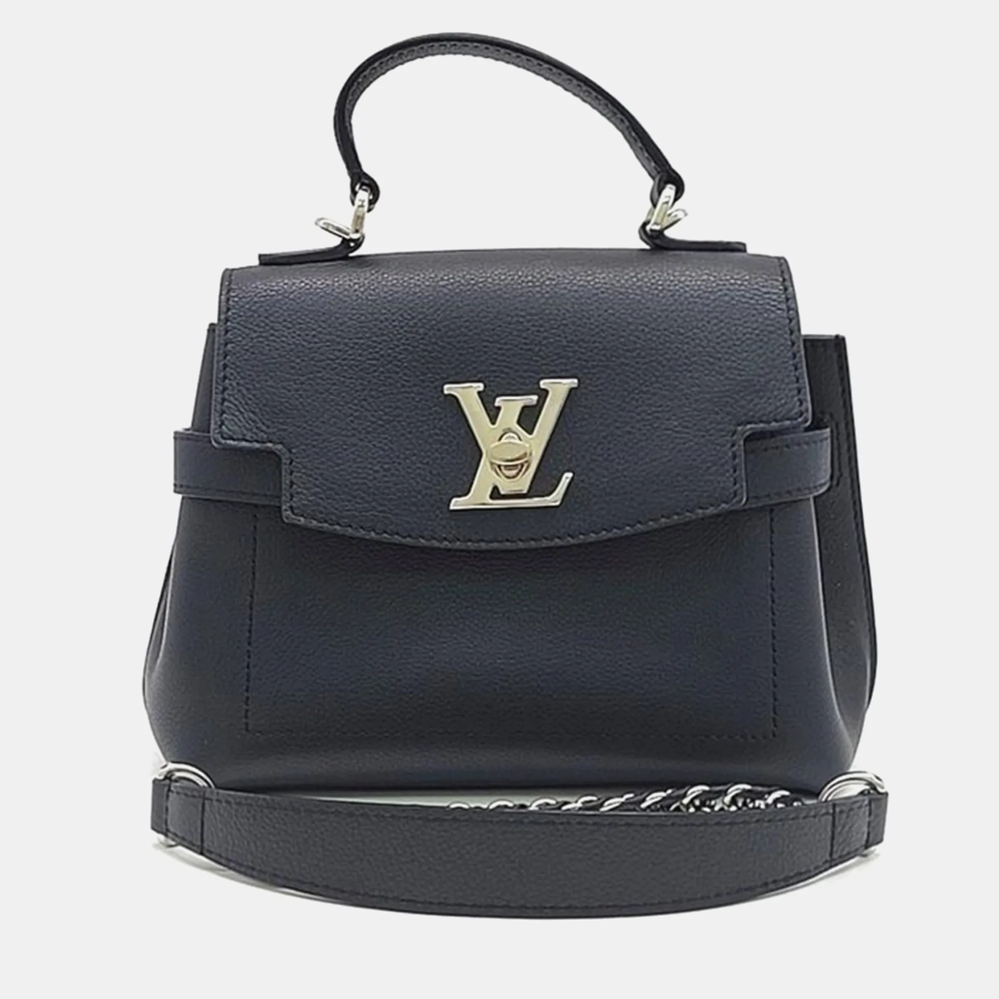 Black Leather Lock Me Ever Mini Bag