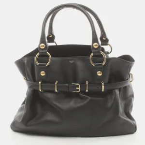 Black Leather Medium Anita Shoulder Bag