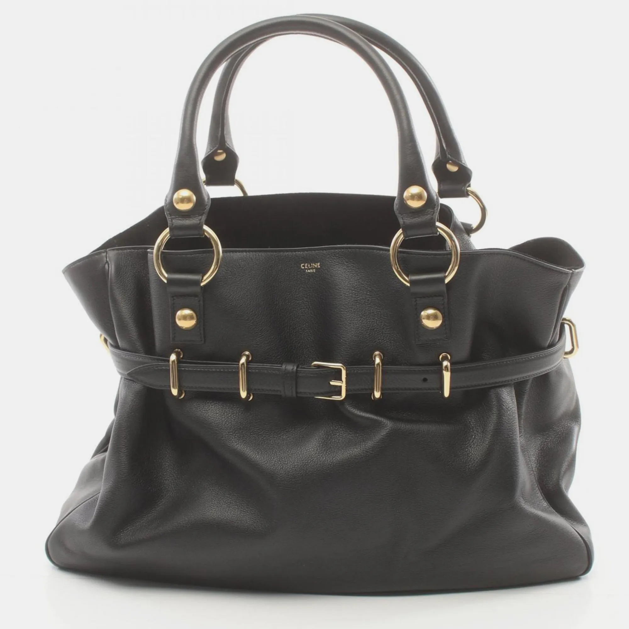 Black Leather Medium Anita Shoulder Bag