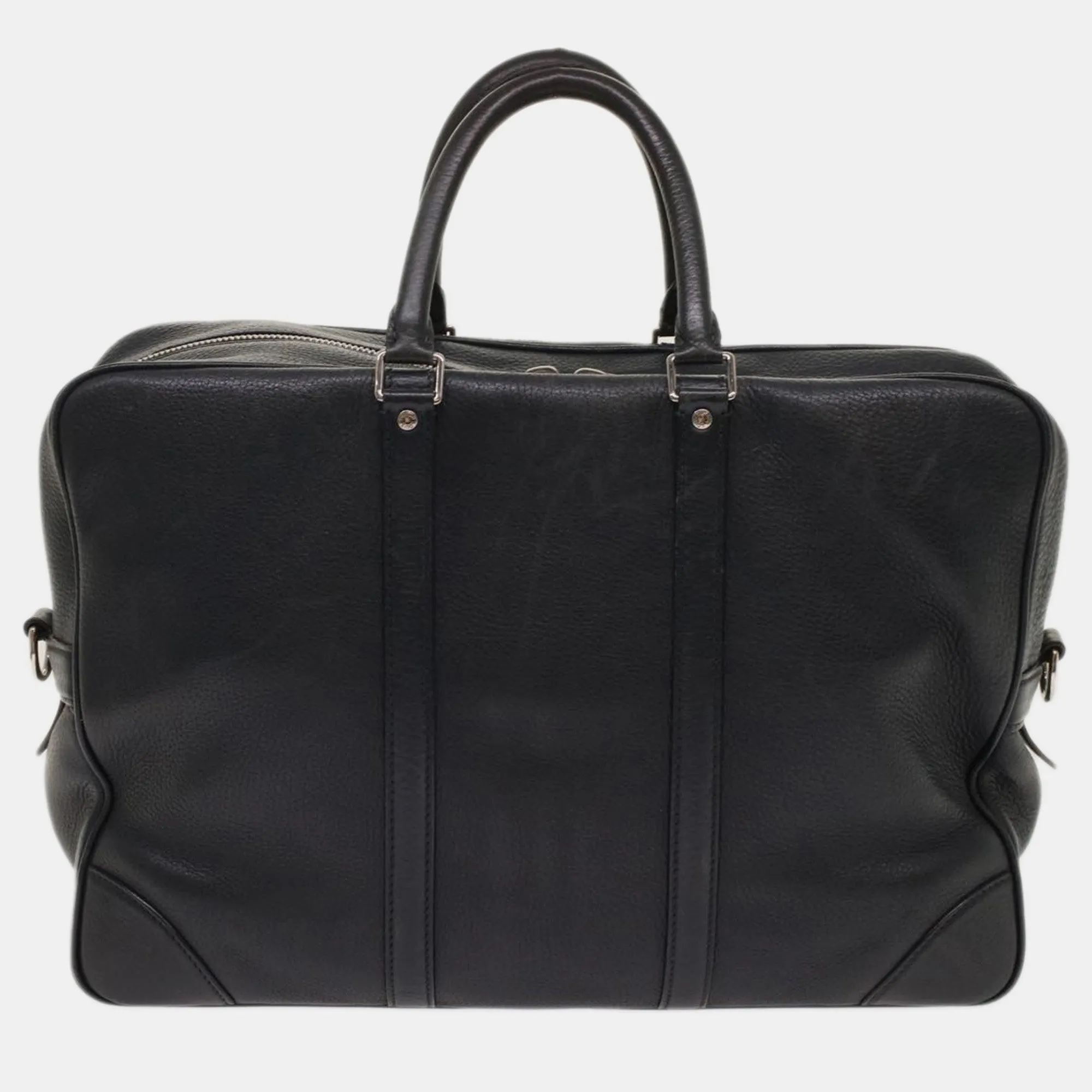 Black Leather Naxos Satchel Bag