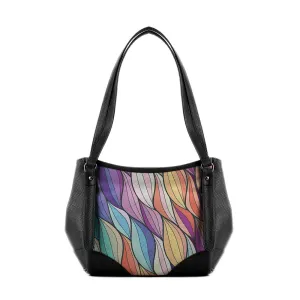 Black Leather Tote Bag Flows