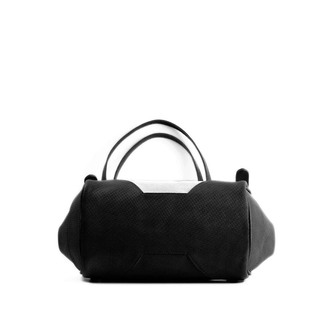 Black Leather Tote Bag Head in sea
