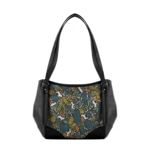 Black Leather Tote Bag Jungles