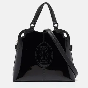Black Patent and Leather Marcello de Satchel