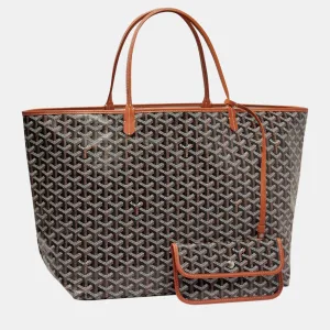 Black/Tan Goyardine Coated Canvas and Leather Saint Louis GM Tote