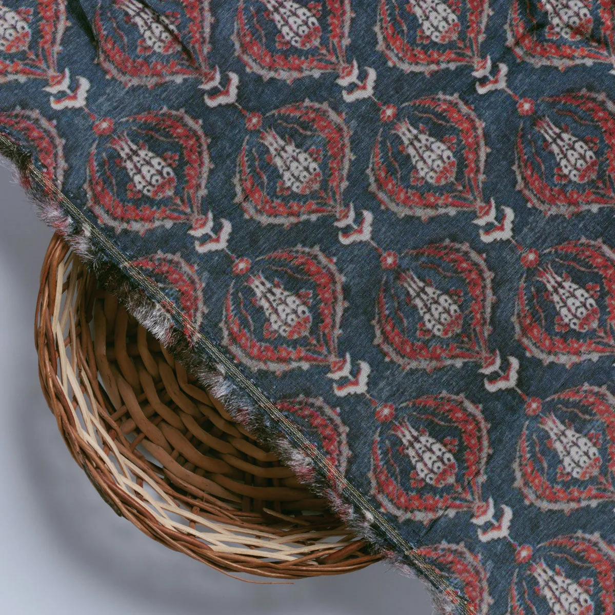 Blue Ogee Pattern Digital Printed Fabrics