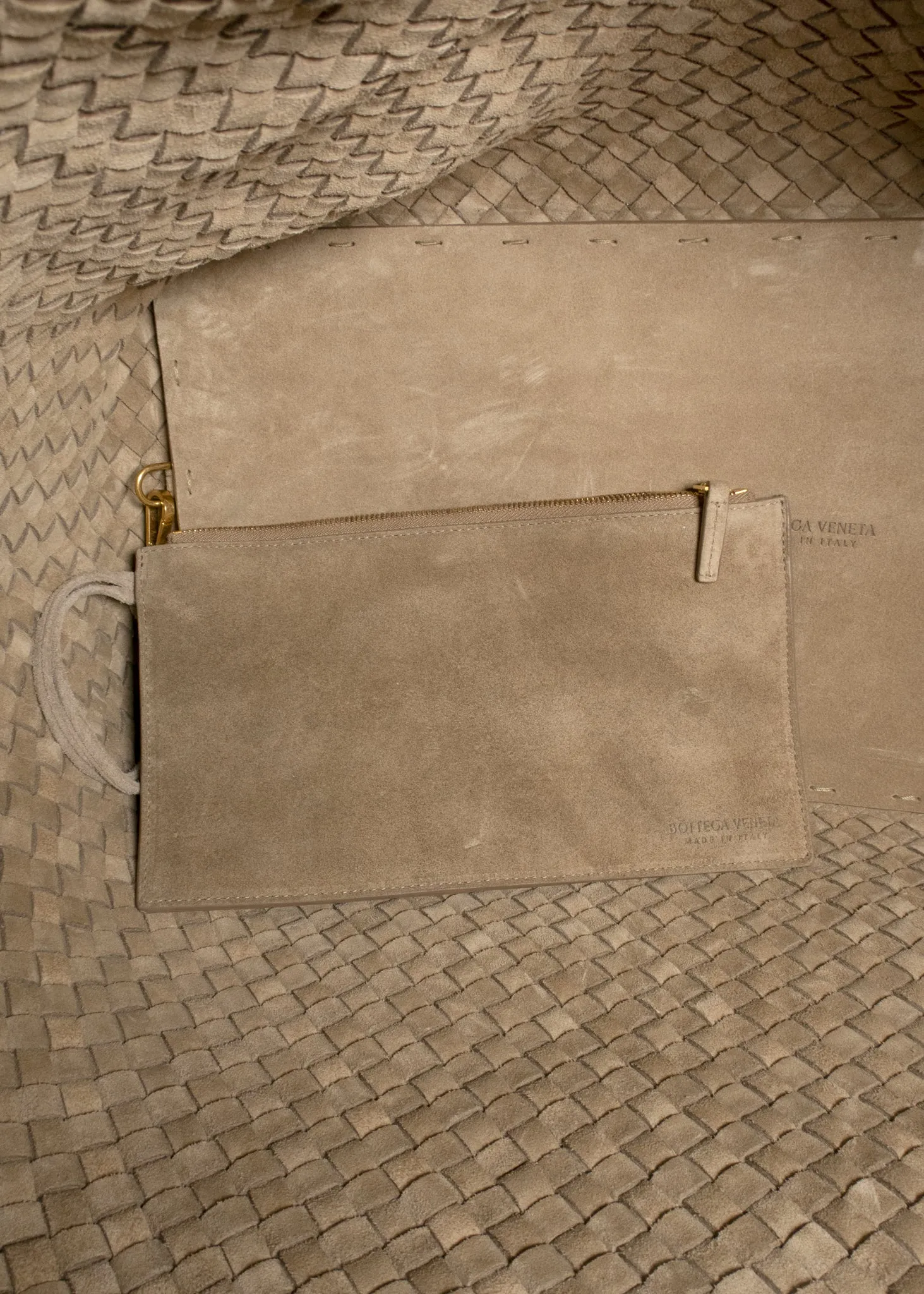 Bottega Veneta Cabat Intrecciato Suede Tote