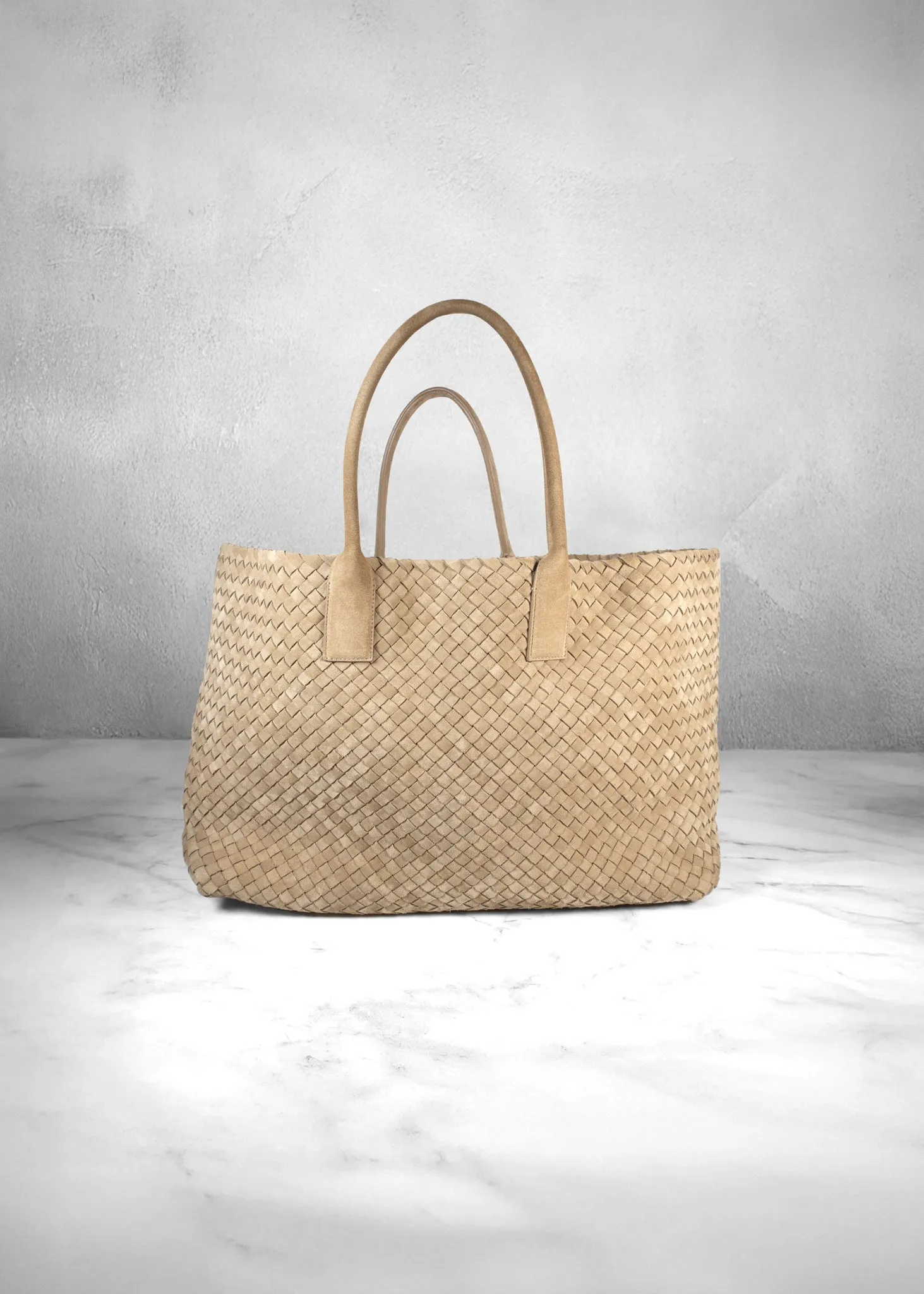 Bottega Veneta Cabat Intrecciato Suede Tote
