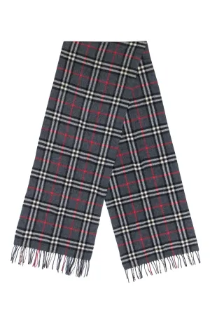 Burberry - Grey, Black, & Red Plaid Cashmere Scarf