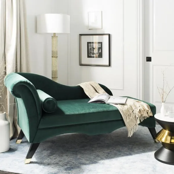 CAIDEN VEVLET CHAISE W/ PILLOW
