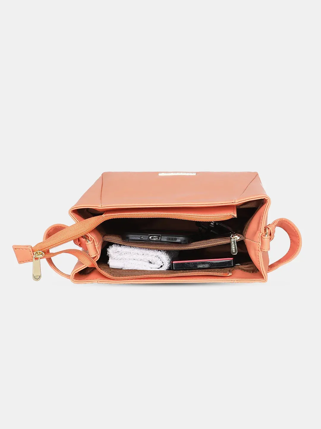 Caprese Margate Satchel Small Coral Handbag