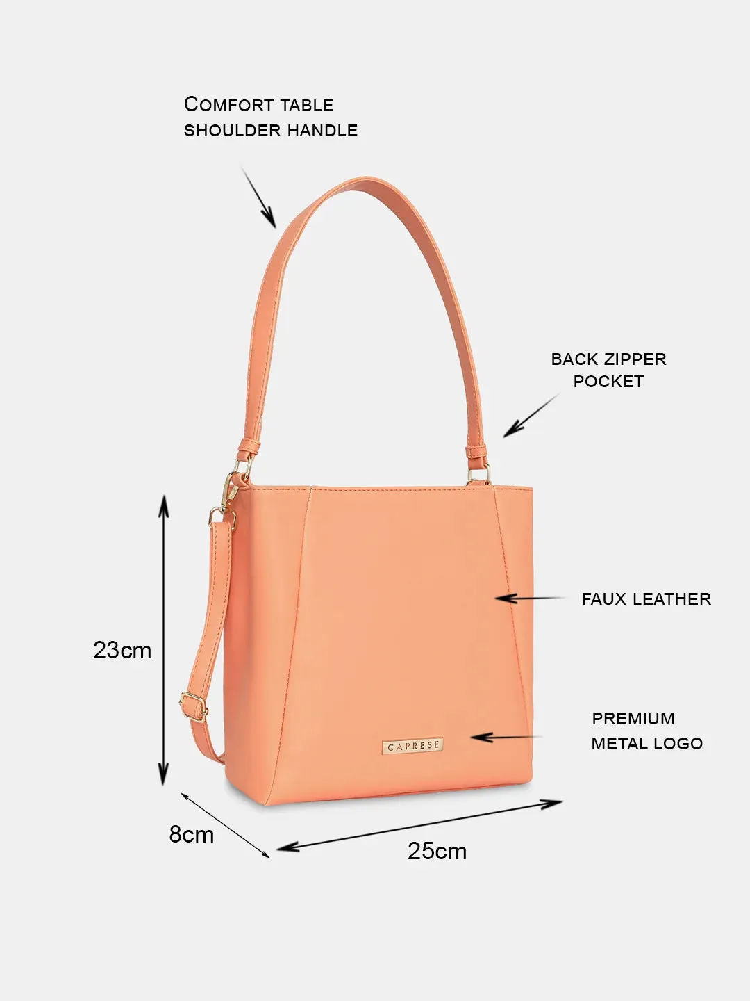 Caprese Margate Satchel Small Coral Handbag