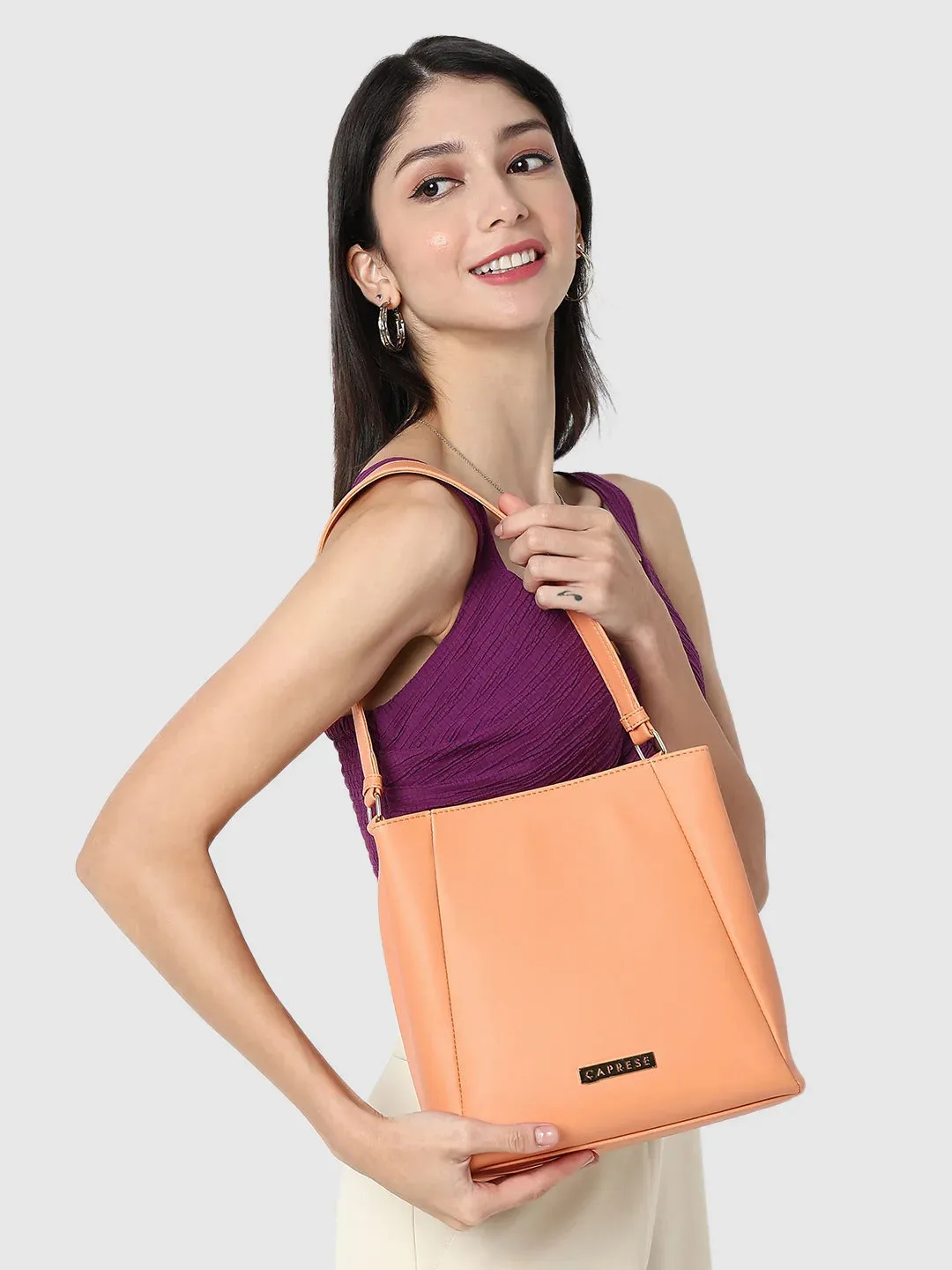 Caprese Margate Satchel Small Coral Handbag