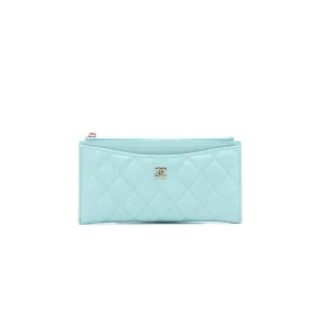 Chanel 19C Caviar Phone & Card holder Tiffany Blue