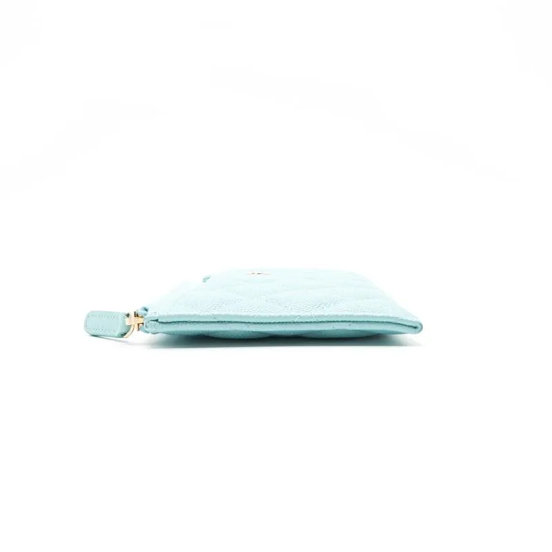 Chanel 19C Caviar Phone & Card holder Tiffany Blue