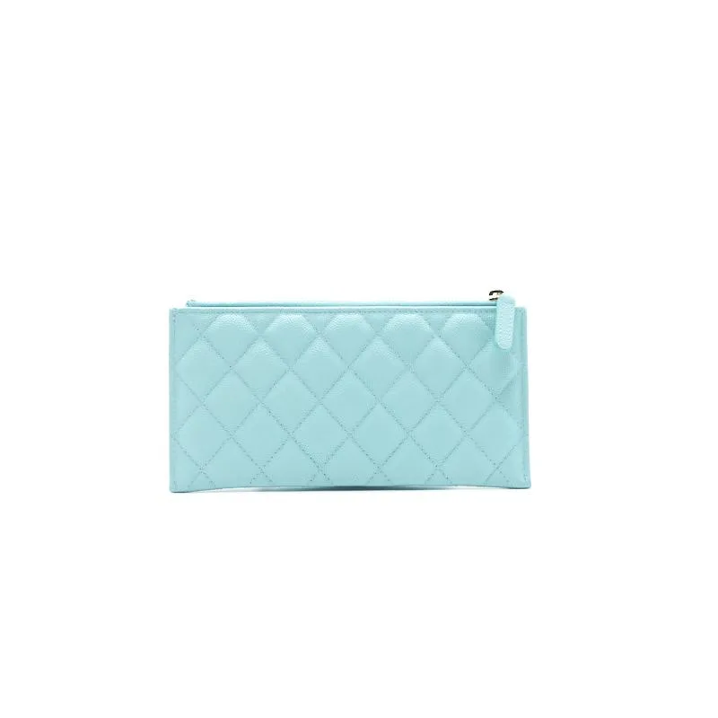 Chanel 19C Caviar Phone & Card holder Tiffany Blue