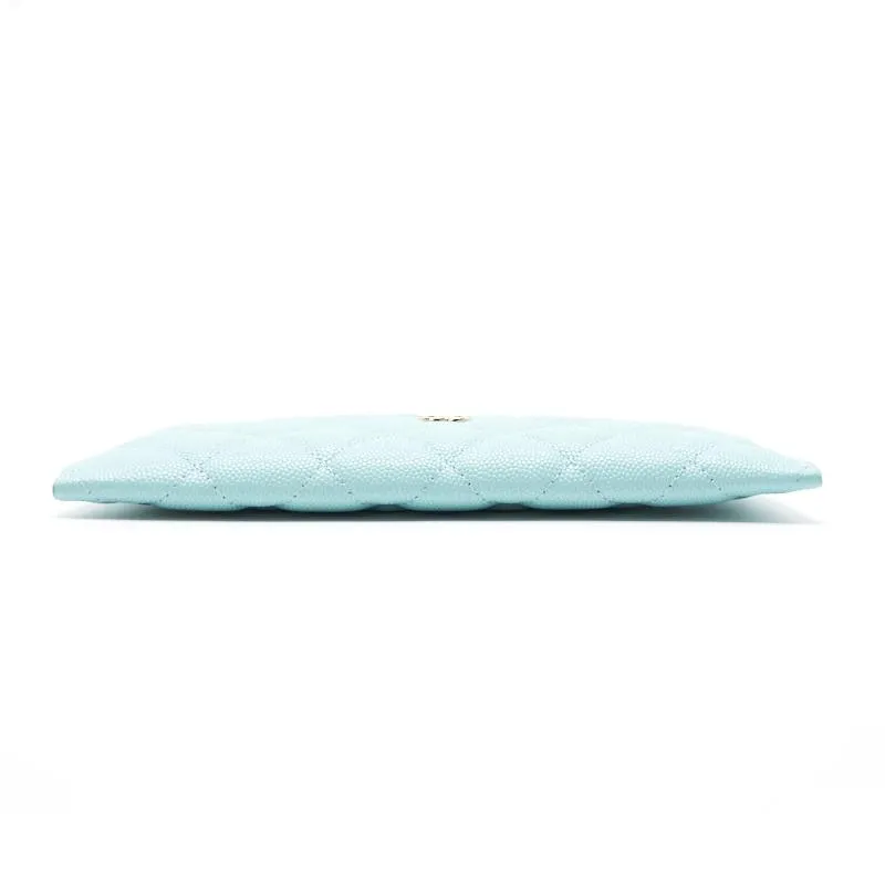 Chanel 19C Caviar Phone & Card holder Tiffany Blue