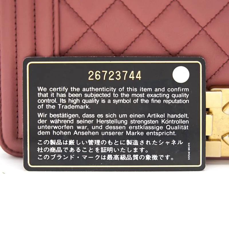 Chanel Calfskin Old medium Leboy dark pink