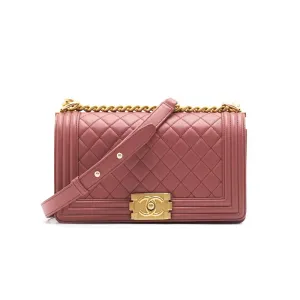 Chanel Calfskin Old medium Leboy dark pink