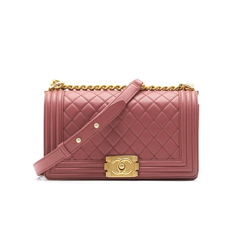Chanel Calfskin Old medium Leboy dark pink