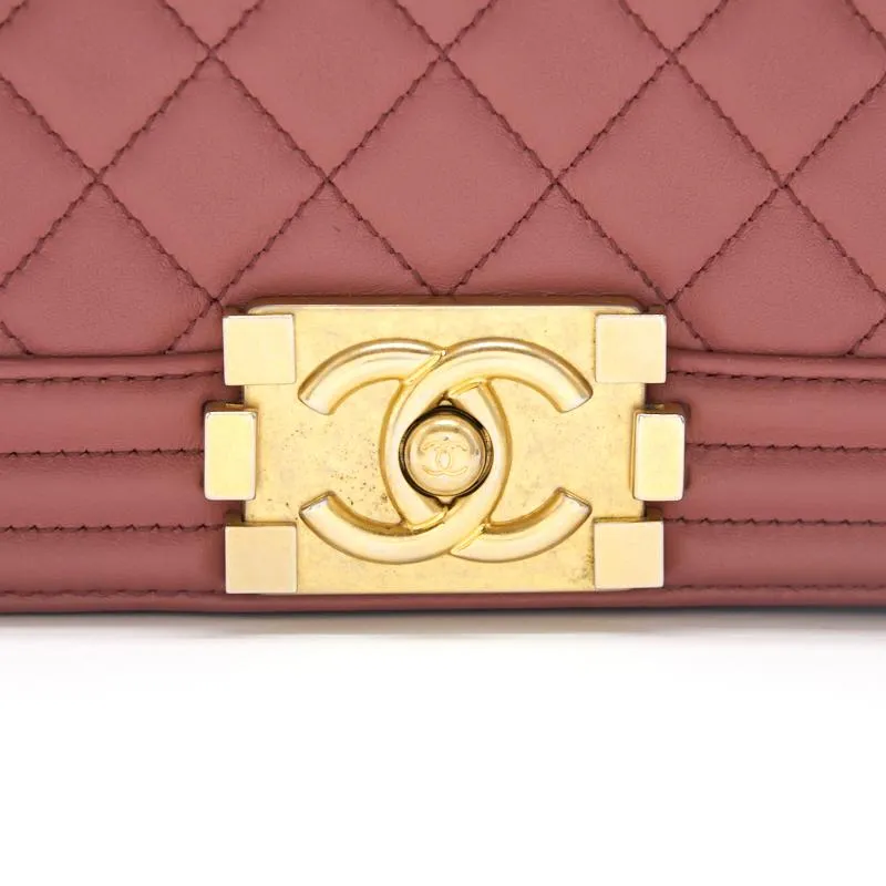 Chanel Calfskin Old medium Leboy dark pink