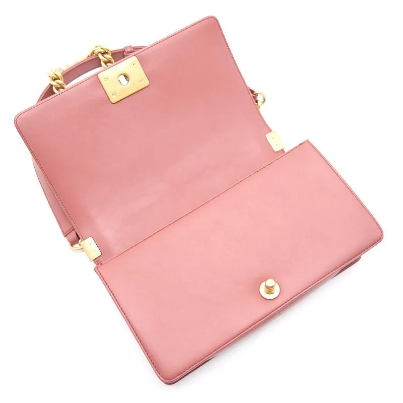 Chanel Calfskin Old medium Leboy dark pink