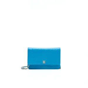 Chanel Camelia Wallet on Chain lambskin Blue GHW