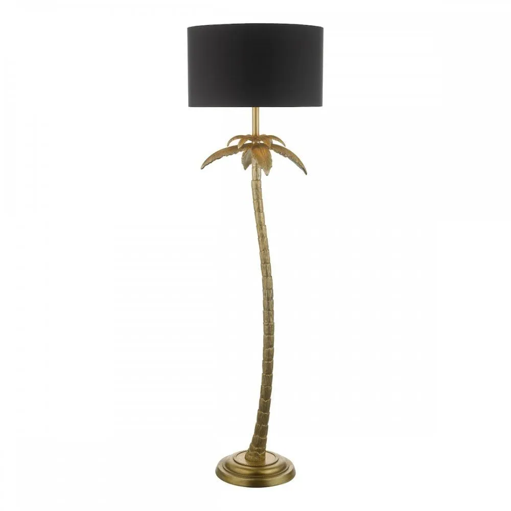 Dar Lighting COC4935 | Coco | Floor Lamp with Shade | Antique Gold
