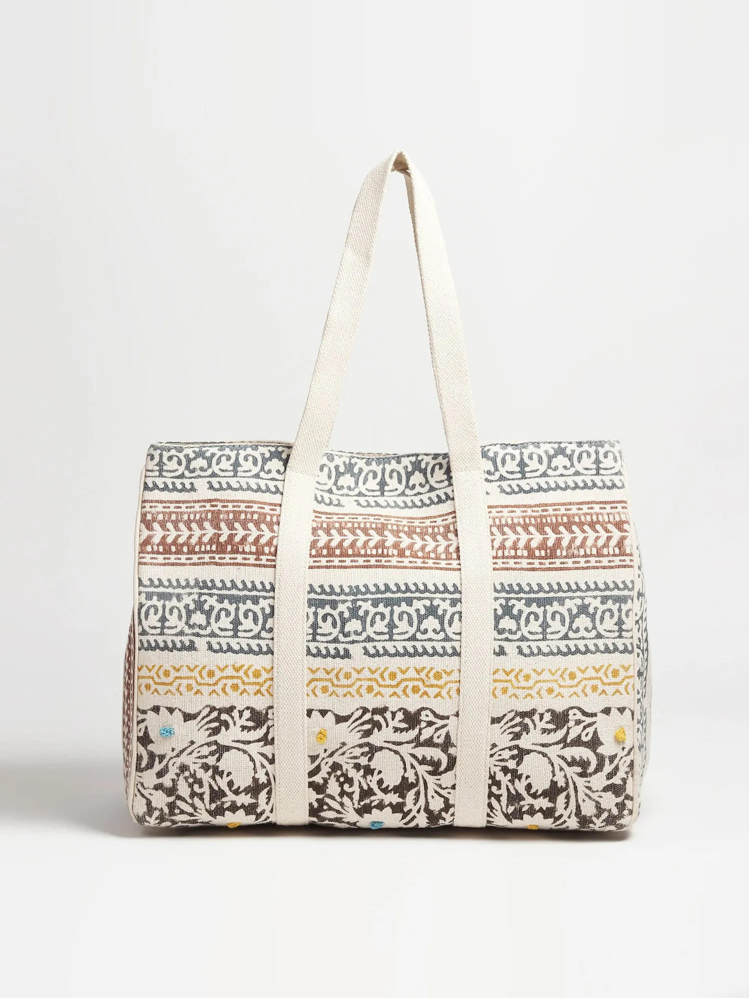 DIKT - HAND BLOCK COTTON PRINTED TOTE BAG