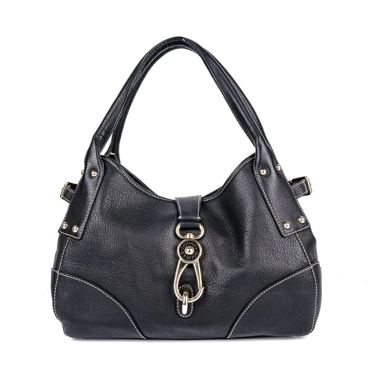 Dooney & Bourke Logo Hook Tote Bags Leather Black Colour For Women