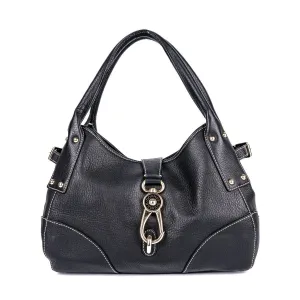 Dooney & Bourke Logo Hook Tote Bags Leather Black Colour For Women