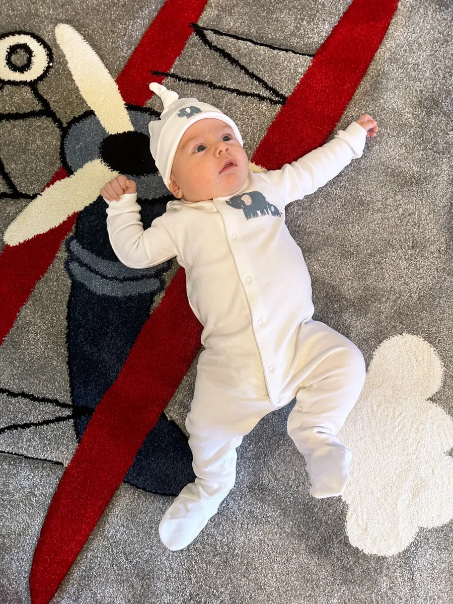 Footie, Elephant & Baby (Blue)