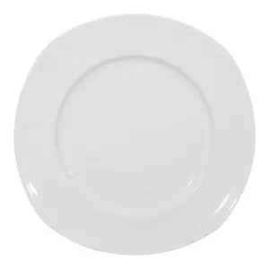 Furtino England Nuovo  28cm/11" White Porcelain Flat Plate, Pack of 6