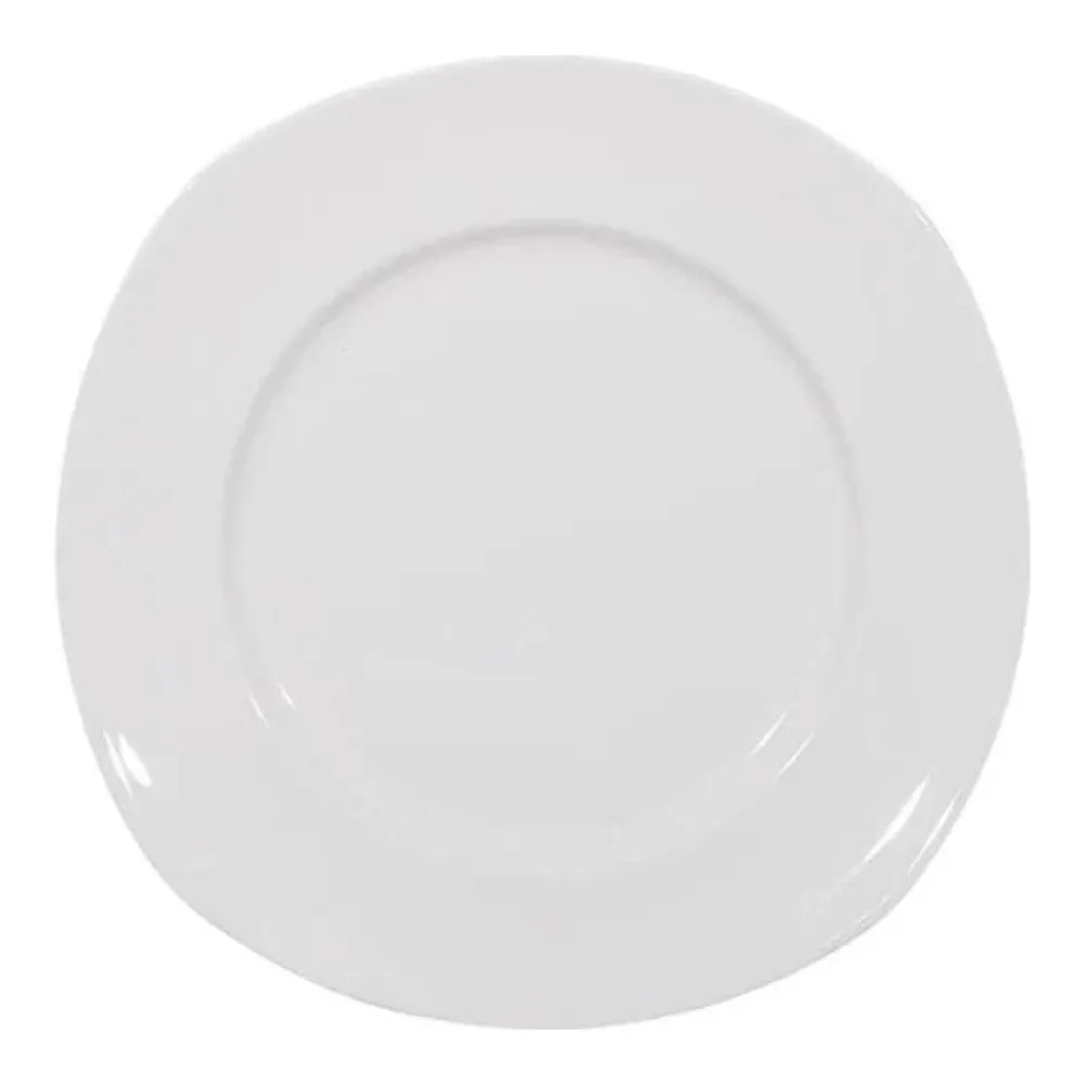 Furtino England Nuovo  28cm/11" White Porcelain Flat Plate, Pack of 6