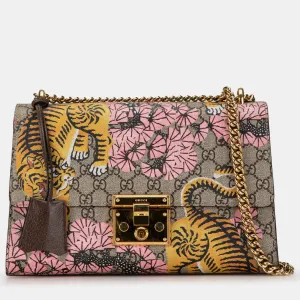 GG Supreme Tiger Padlock Chain Shoulder Bag