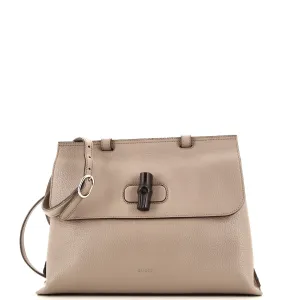 GUCCI Bamboo Daily Top Handle Bag Leather Medium