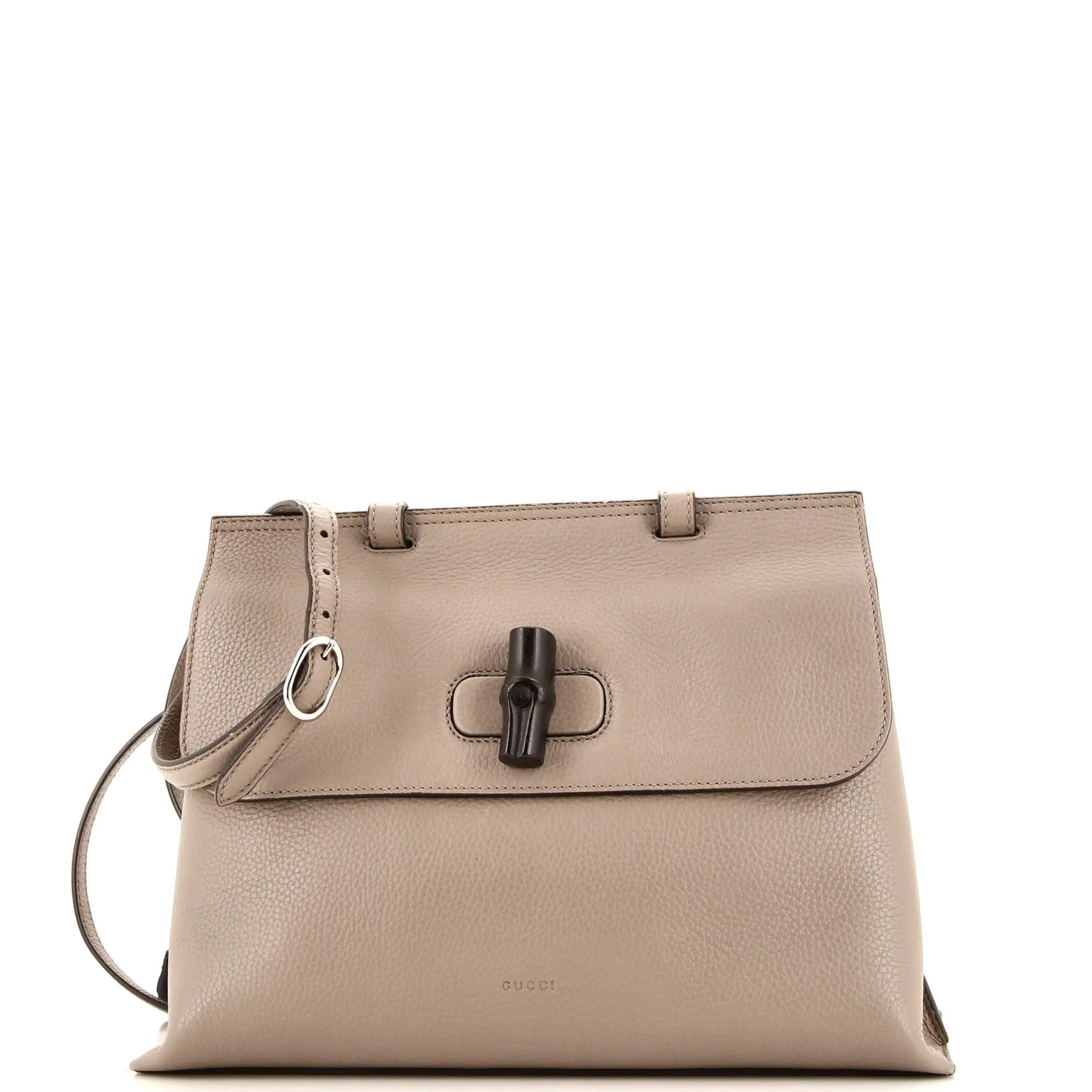 GUCCI Bamboo Daily Top Handle Bag Leather Medium