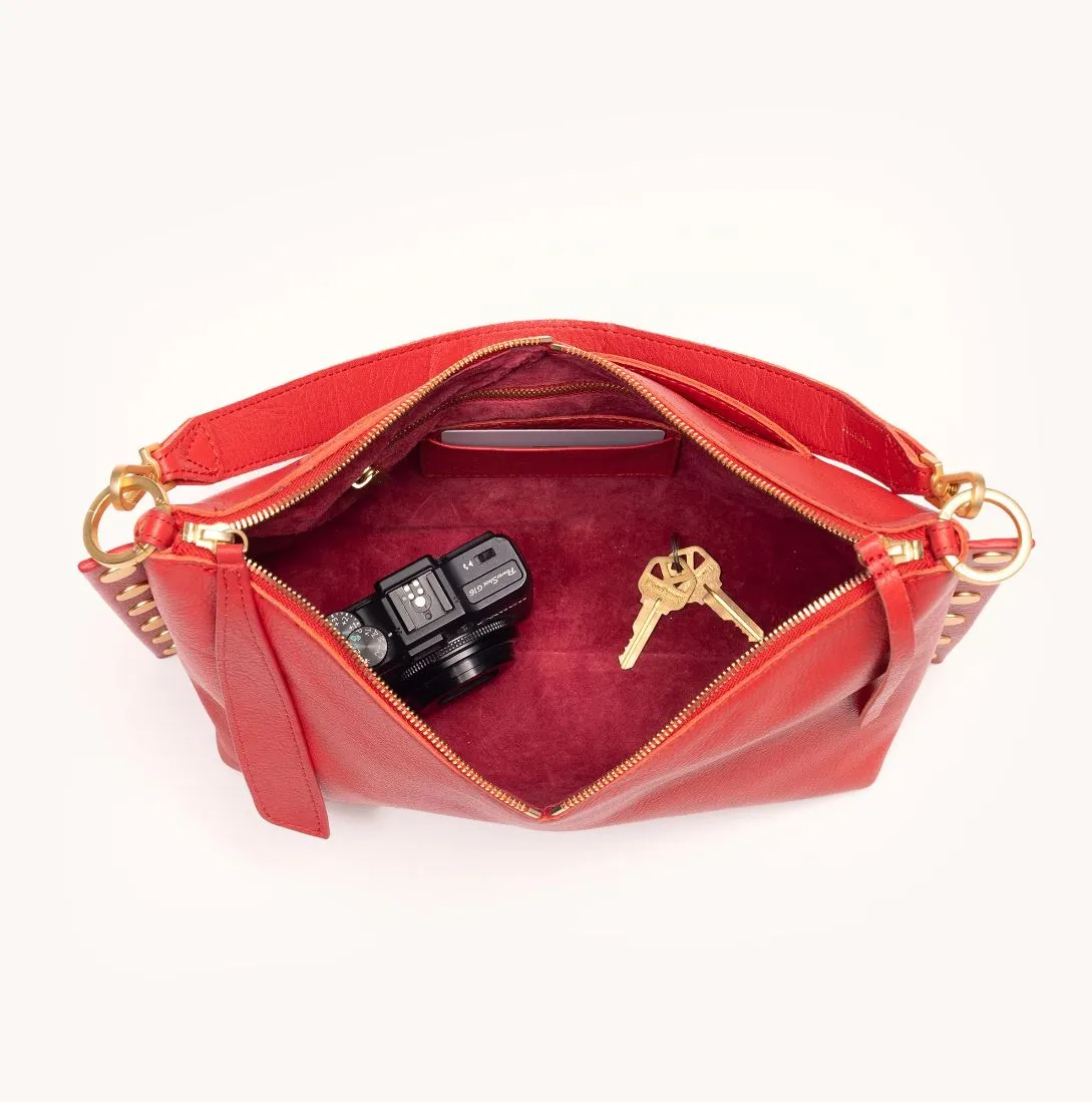 Hammitt Mr. G Medium in Poppy Red/Brushed Gold
