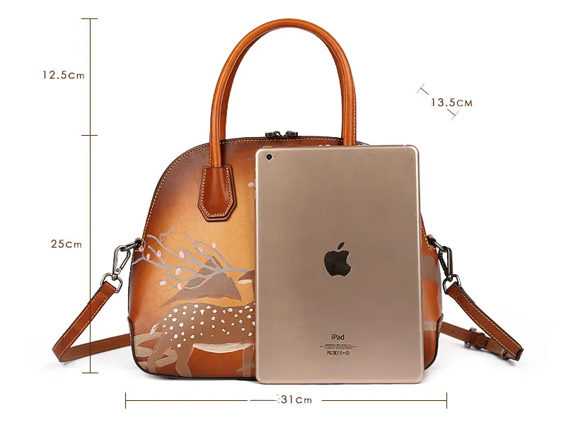 Handmade Christmas Deer Leather Women Handbag 1115