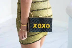 Jet Black XOXO Clutch