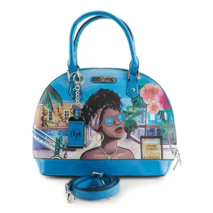 LA PHILIPE LP1023-8 BLUE IN BAHAMAS HANDBAG-OVAL