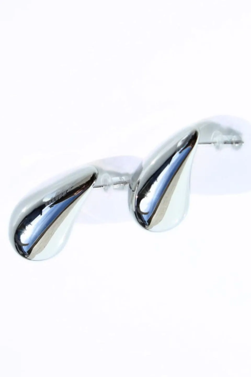 Large Silver Tear Drop Earrings