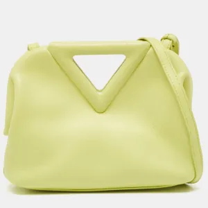 Light Green Leather Small Point Shoulder Bag