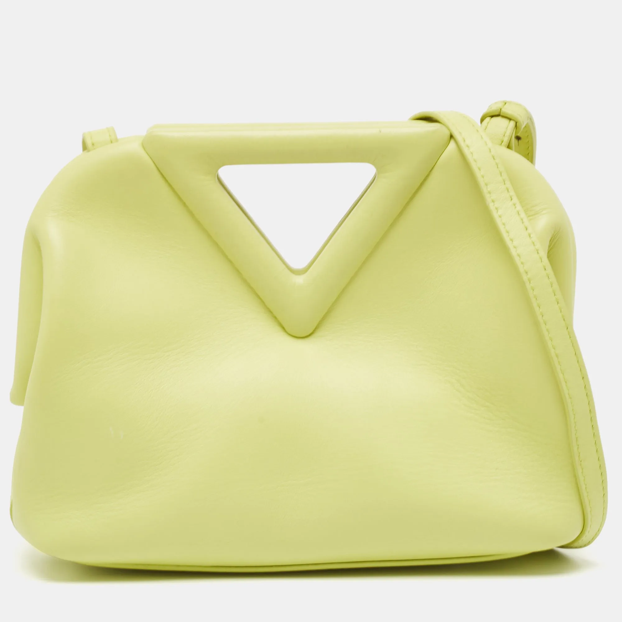 Light Green Leather Small Point Shoulder Bag